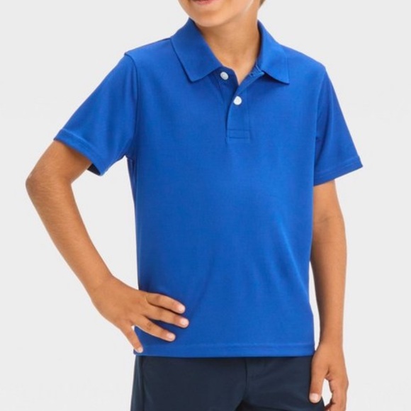 Cat & Jack Boys’ Short Sleeve Performance School Uniform Polo Shirt - Royal Blue - Picture 1 of 5